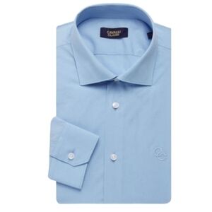 NEW! CAVALLI CLASS Light Blue Men's Comfort Fit Buttondown Shirt 17.